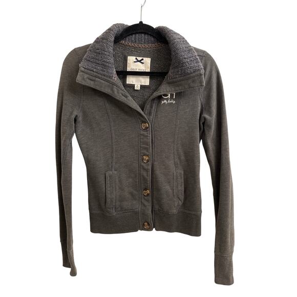 Gilly Hicks Sweaters - Gilly Hicks Button Up Sweatshirt Jacket Size Y2K Prep Schoolgirl Cozy Layer M